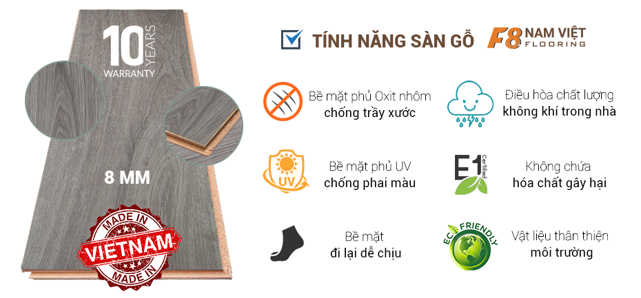 tính năng sàn gỗ nam việt F8