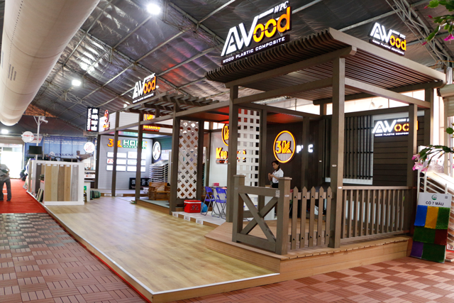 gian hàng kho sàn gỗ tại vietbuild 2018