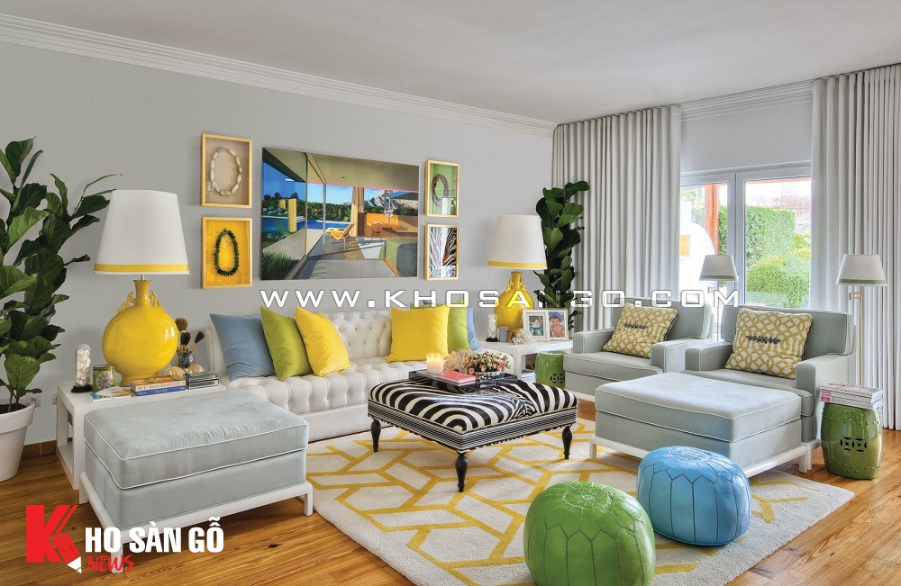 Không gian sống tươi sáng với họa tiết sắc màu
