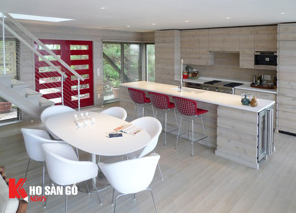 Sàn gỗ công nghiệp với màu sắc trong trang trí nội thất