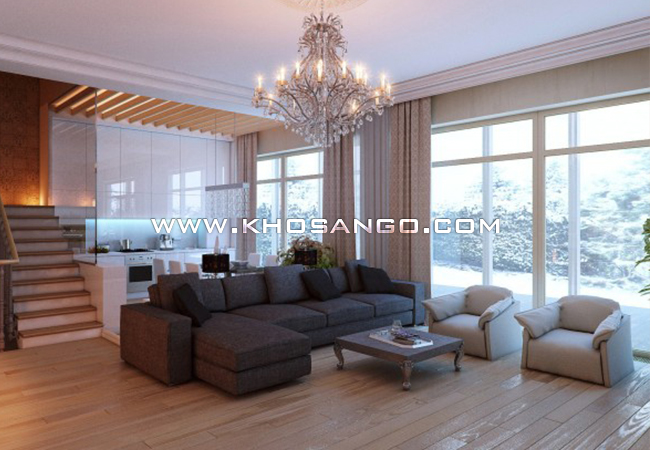 Sàn gỗ lót sàn phòng khách
