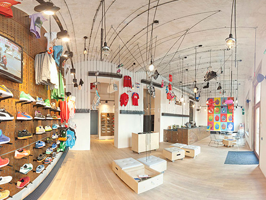 sàn gỗ lót sàn shop giầy
