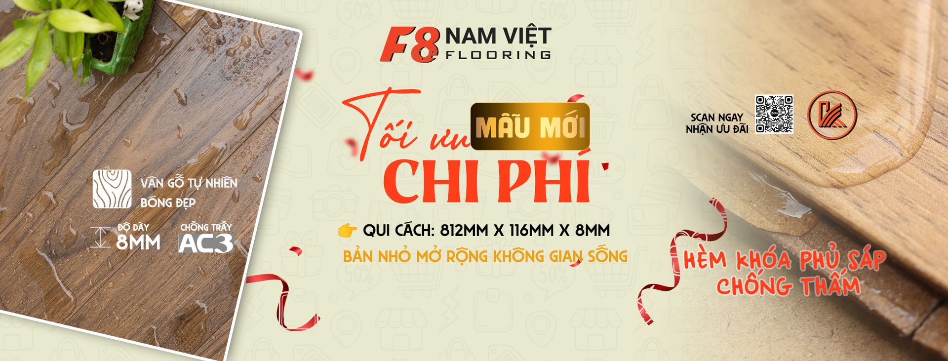 sàn gỗ giá rẻ F8 - 8mm