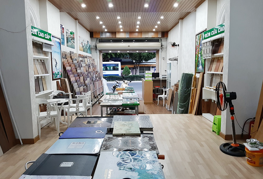 trưng bày giấy dán tường tại kho kiên giang