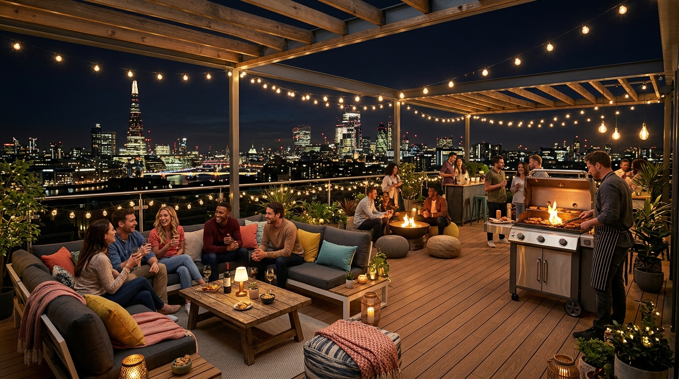 Tâm điểm của mọi cuộc vui: Tự tin tổ chức những bữa tiệc rooftop hoành tráng với sàn gỗ nhựa