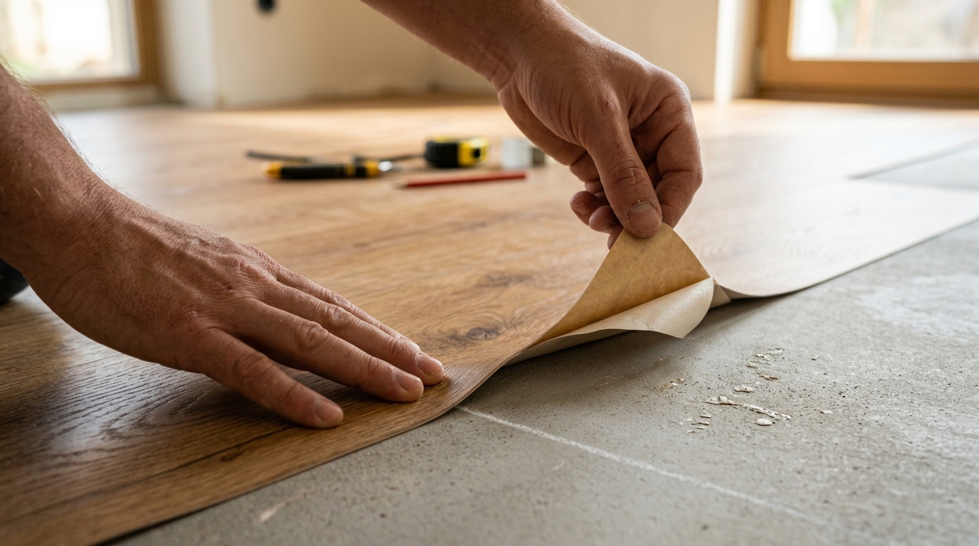 Lột xác không gian trong tích tắc: Giải pháp tự thi công sàn nhựa bóc dán siêu tốc