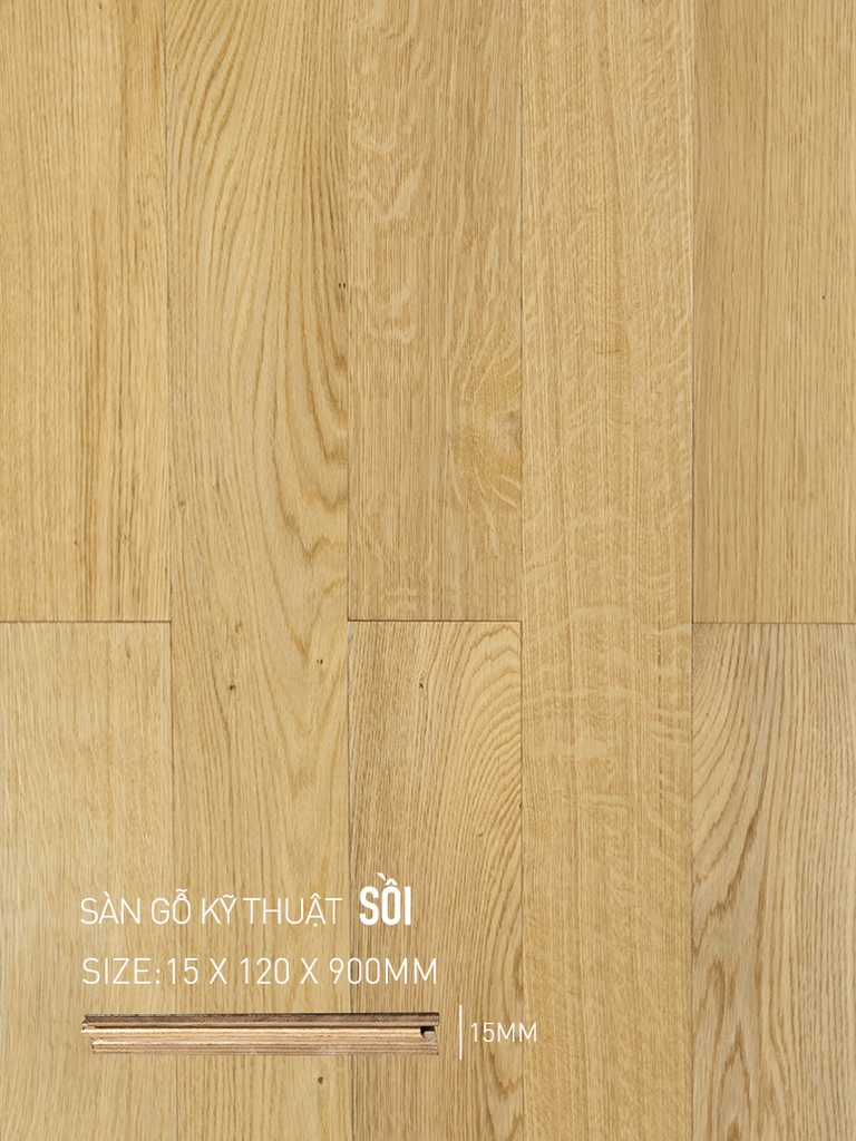 Sàn gỗ Sồi Engineered 120x900mm
