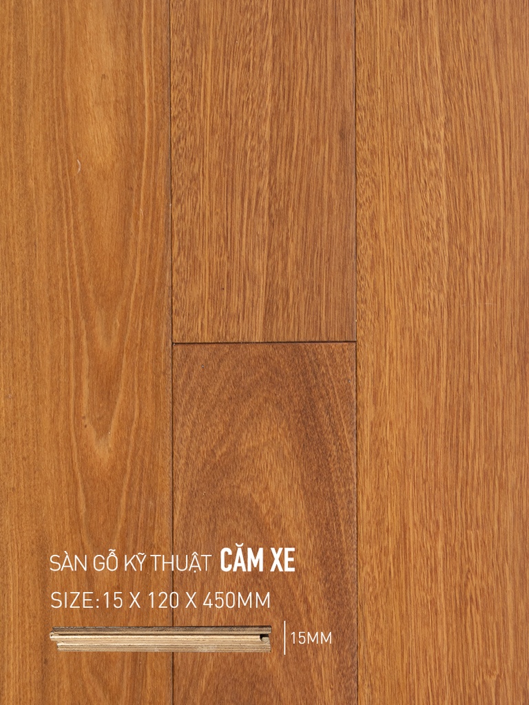 Sàn gỗ Căm Xe Engineered 120x450mm