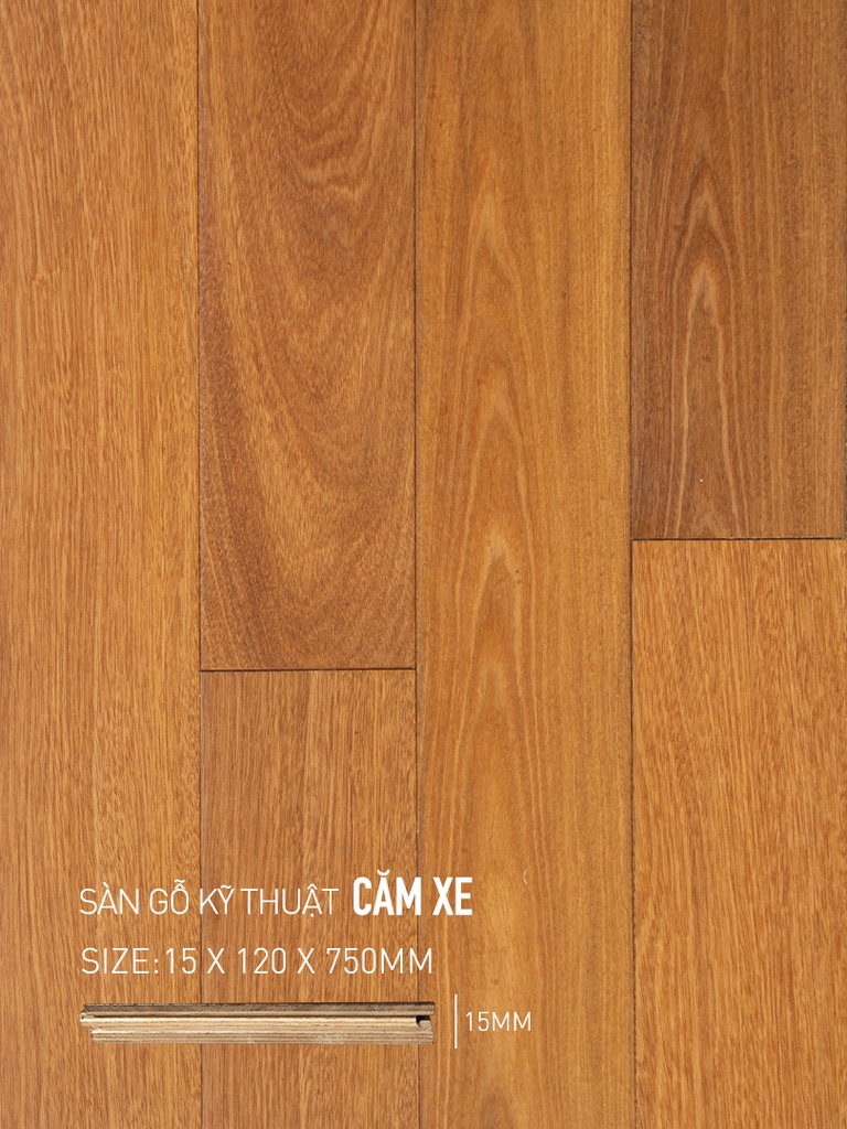 Sàn gỗ Căm Xe Engineered 120x750mm