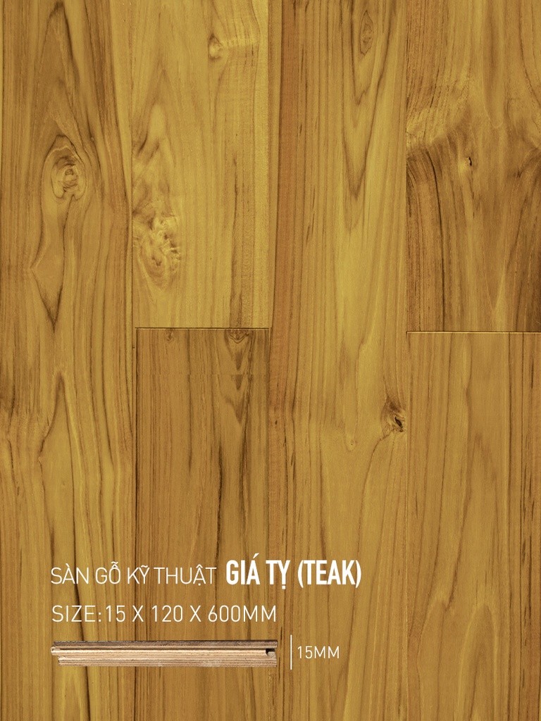 Sàn gỗ Giá Tỵ Engineered 120x600mm
