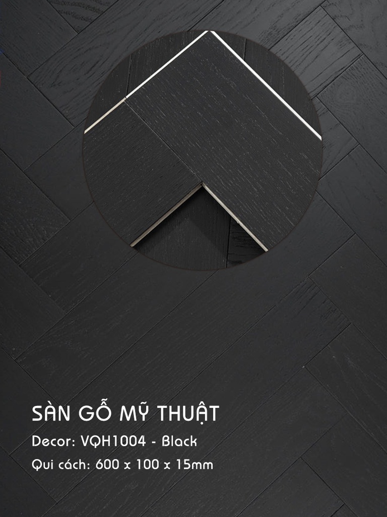Sàn gỗ Mỹ Thuật Black - VQH1004