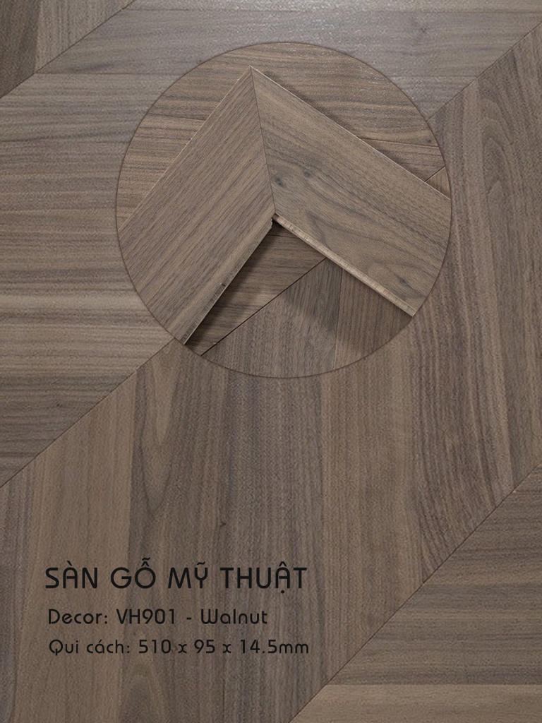 Sàn gỗ Mỹ Thuật Black Walnut - VH901