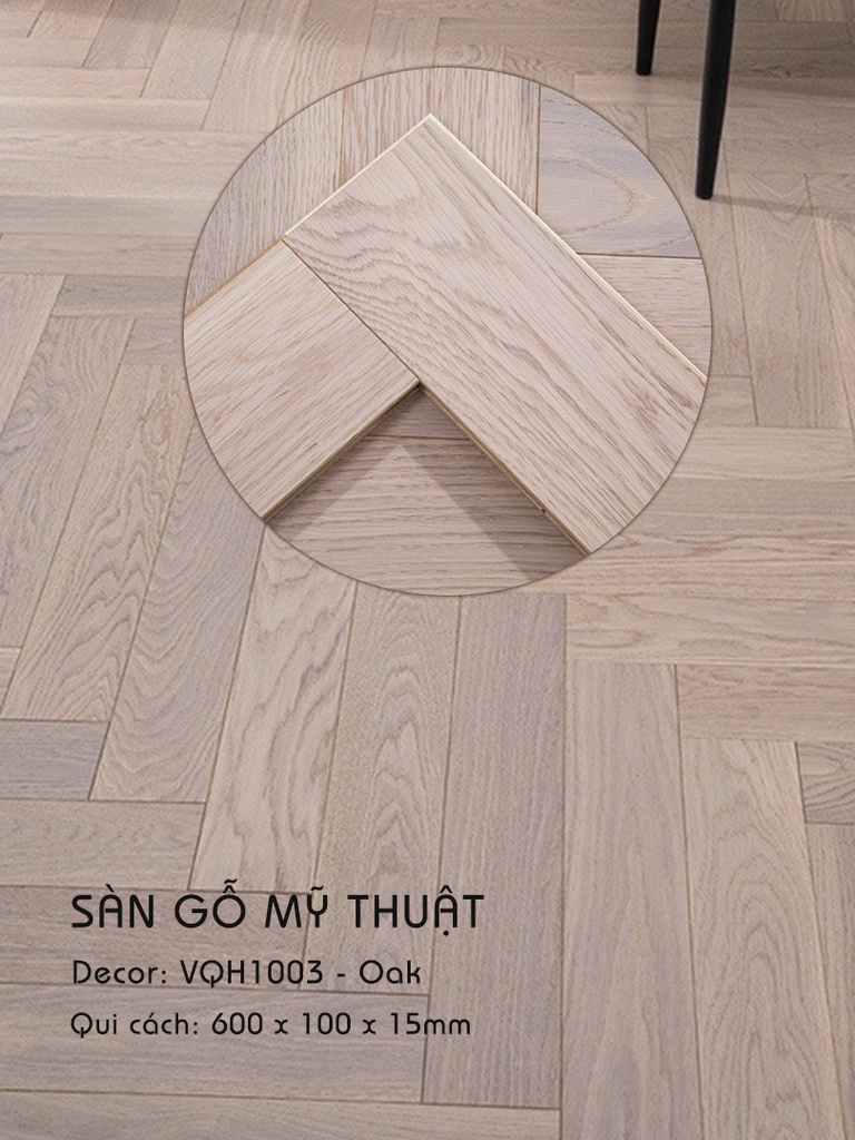 Sàn gỗ Mỹ Thuật Oak - VQH1003