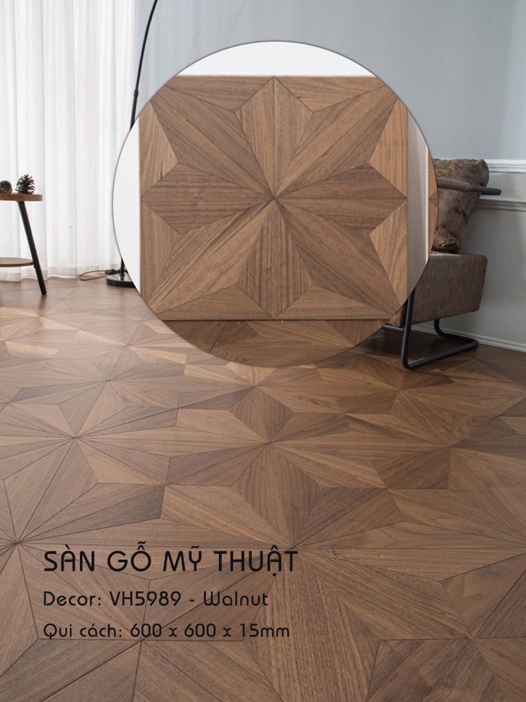 Sàn gỗ Mỹ Thuật Walnut - VH5989
