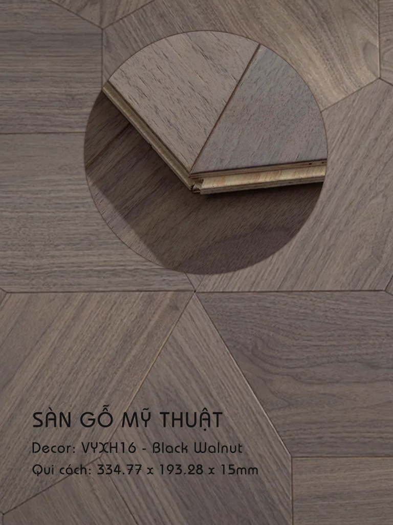 Sàn gỗ Mỹ Thuật Walnut - VYXH16