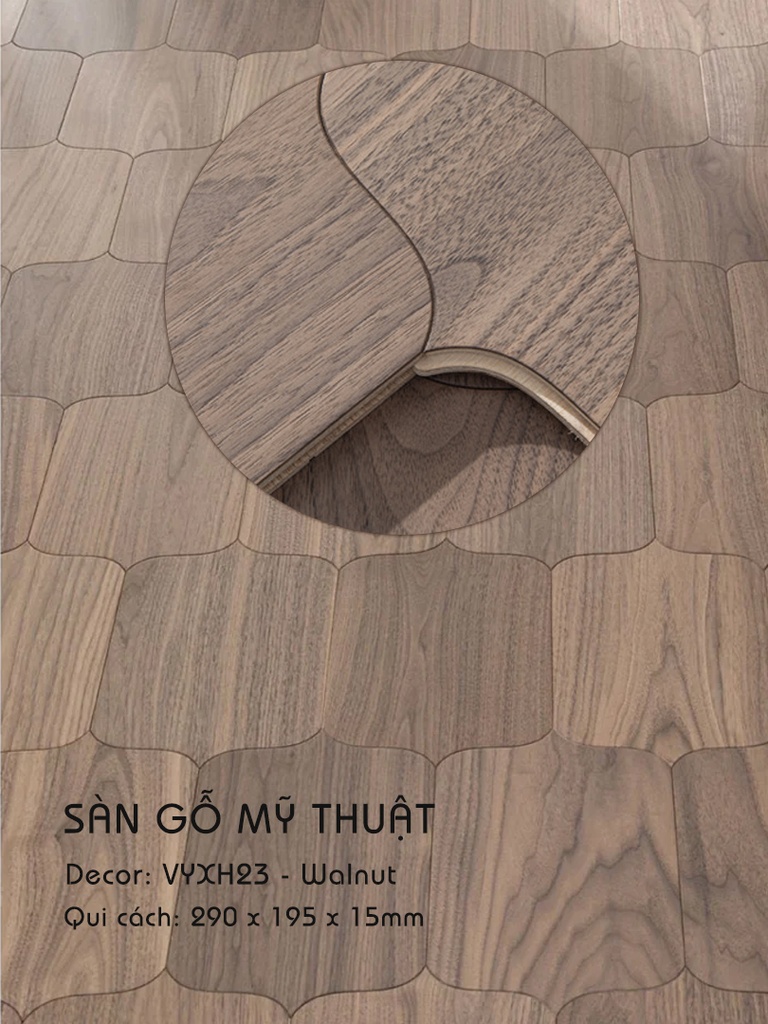 Sàn gỗ Mỹ Thuật Walnut - VYXH23