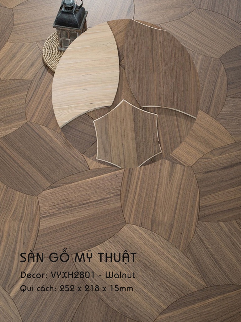 Sàn gỗ Mỹ Thuật Walnut - VYXH2801