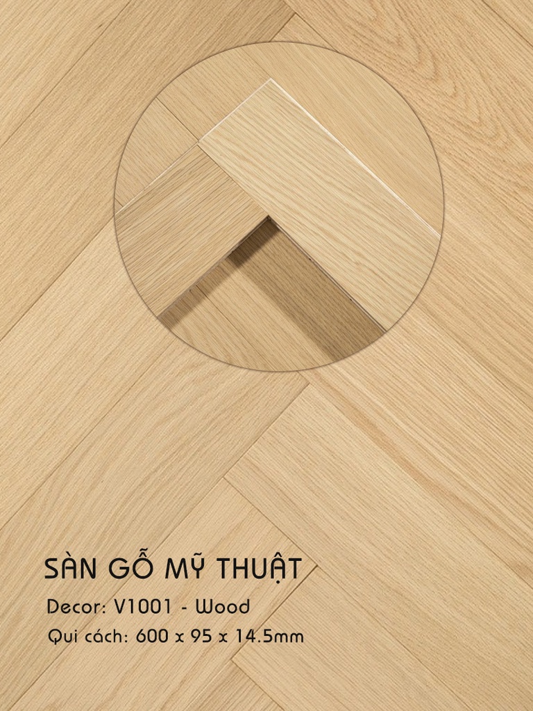 Sàn gỗ Mỹ Thuật Xương Cá Wood - V1001
