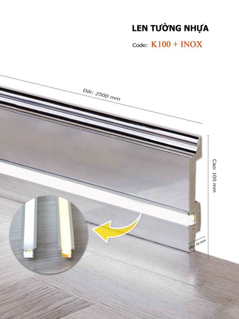 Len Tường Led K100+INOX