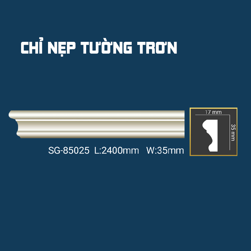 Chỉ Nẹp Tường Trơn SG-85025
