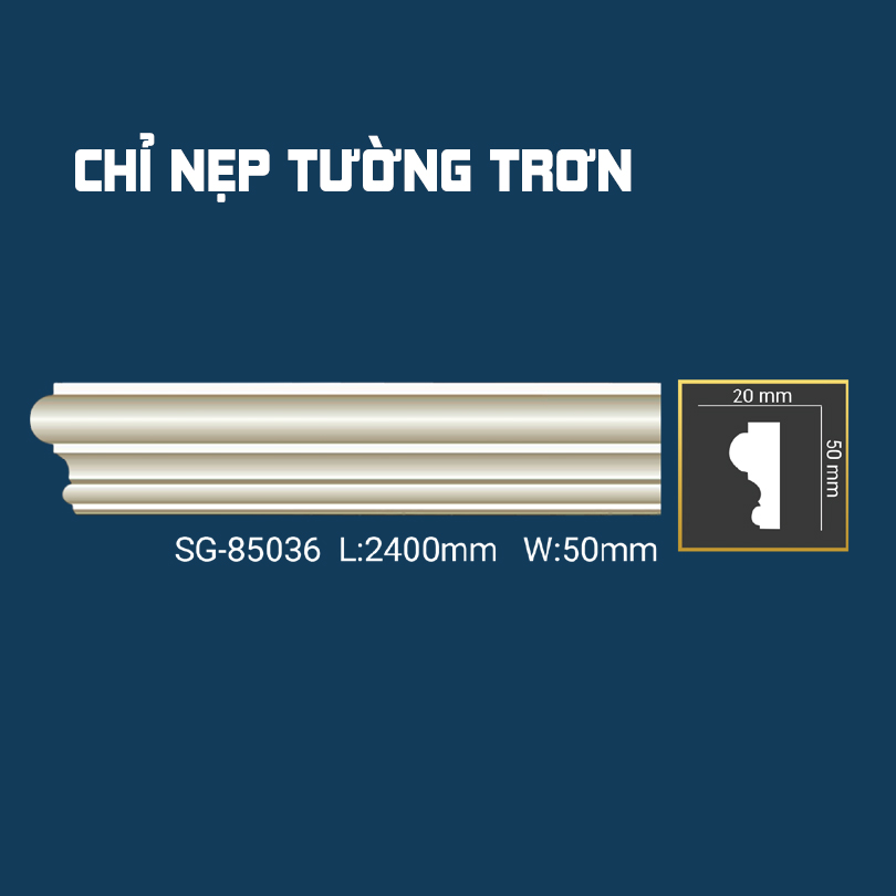 Chỉ Nẹp Tường Trơn SG-85036