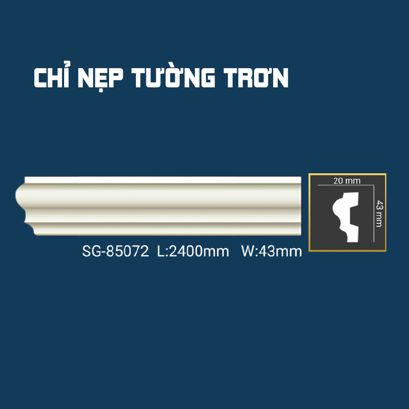 Chỉ Nẹp Tường Trơn SG-85072