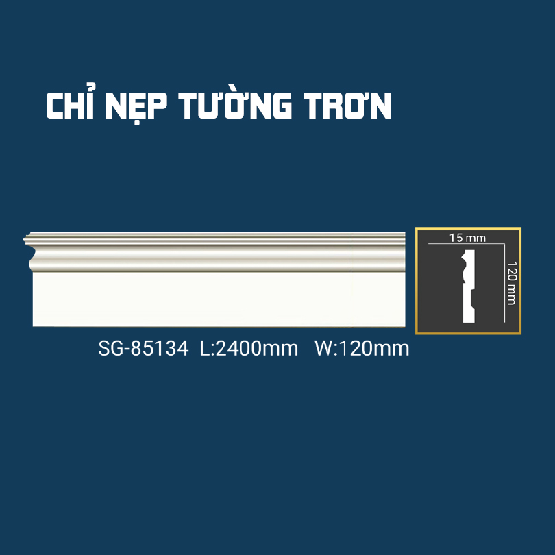 Chỉ Nẹp Tường Trơn SG-85134