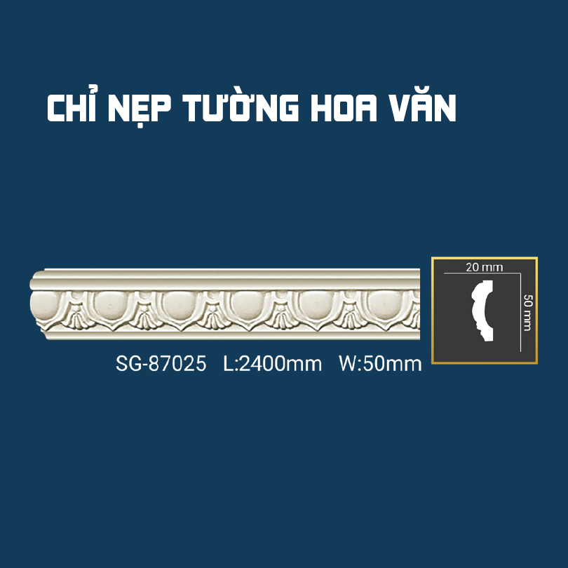 Chỉ Nẹp Tường Hoa Văn SG-87025