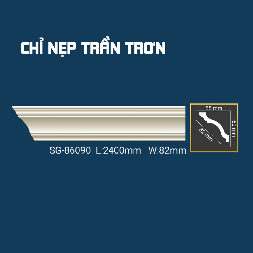 Chỉ Nẹp Trần Trơn SG-86090