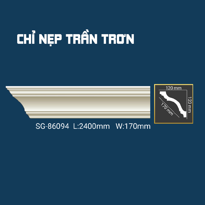 Chỉ Nẹp Trần Trơn SG-86094