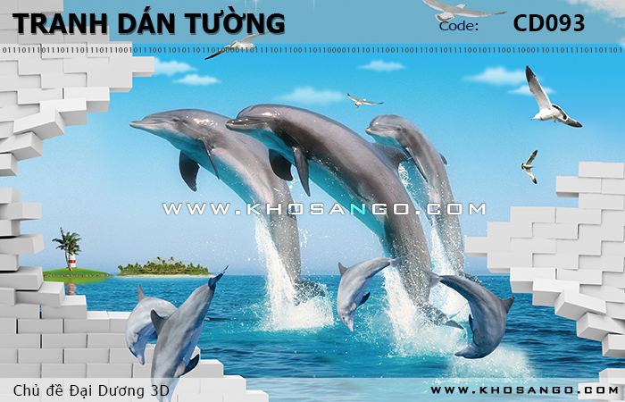 Tranh dán tường Đại Dương 3D CD093