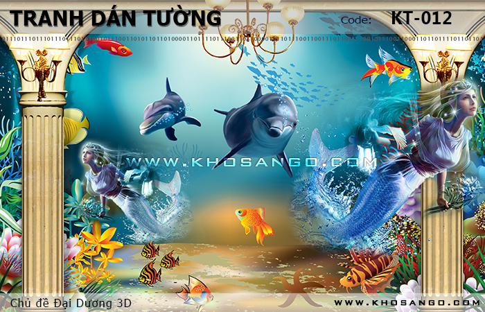 Tranh dán tường Đại Dương 3D KT-012