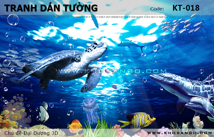 Tranh dán tường Đại Dương 3D KT-018