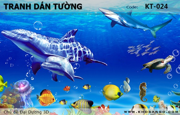 Tranh dán tường Đại Dương 3D KT-024
