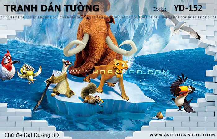 Tranh dán tường Đại Dương 3D YD-152