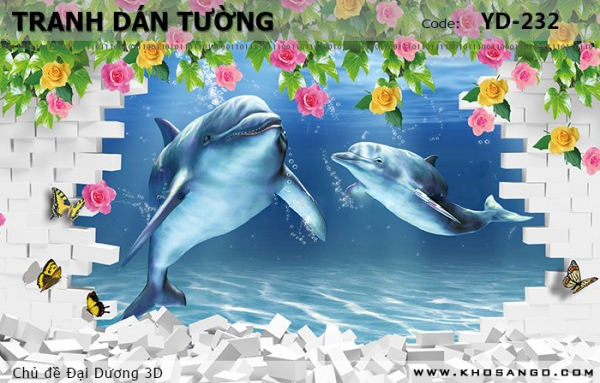 Tranh dán tường Đại Dương 3D YD-232