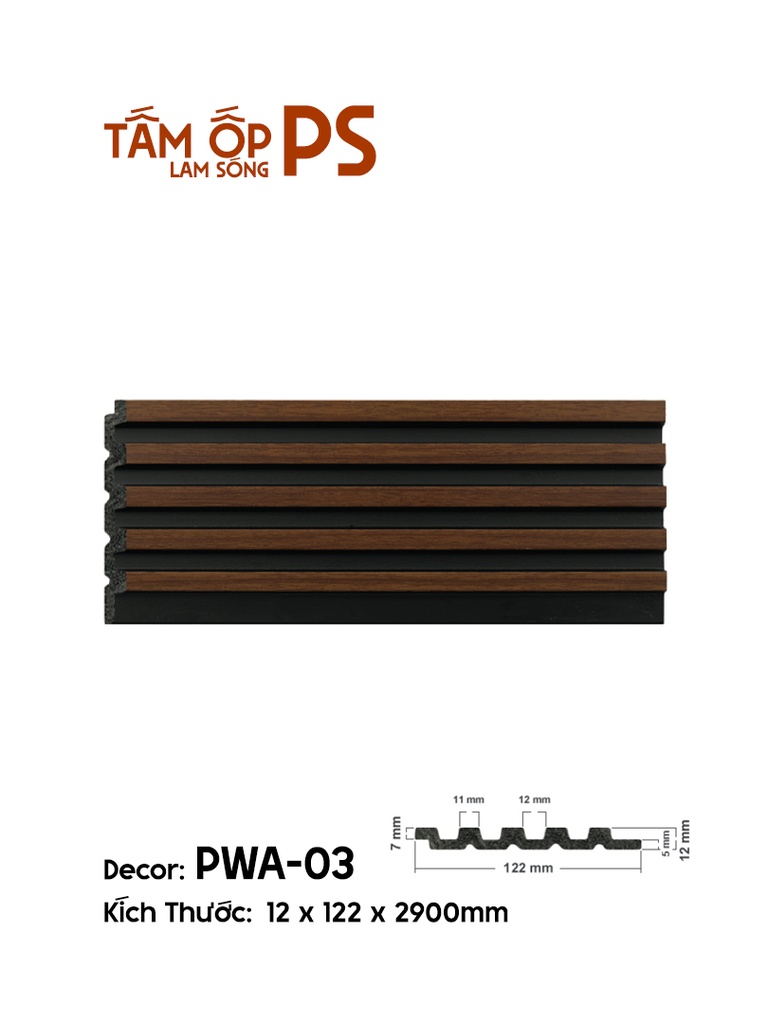 Tấm Ốp Lam Sóng PS PWA-03