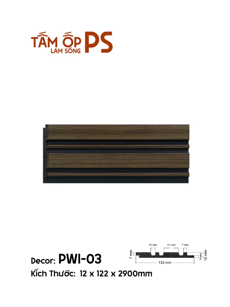Tấm Ốp Lam Sóng PS PWI-03