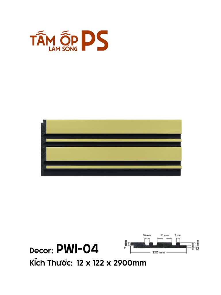 Tấm Ốp Lam Sóng PS PWI-04