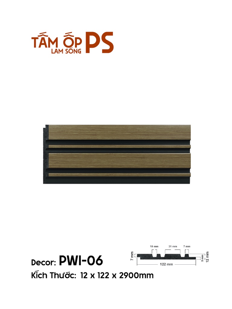 Tấm Ốp Lam Sóng PS PWI-06