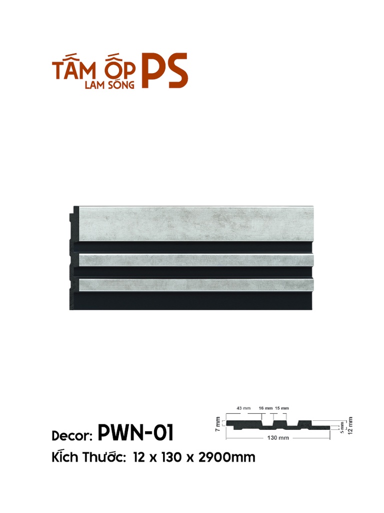 Tấm Ốp Lam Sóng PS PWN-01