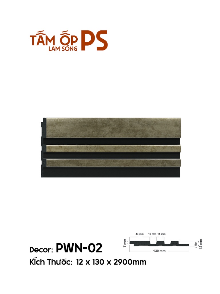 Tấm Ốp Lam Sóng PS PWN-02