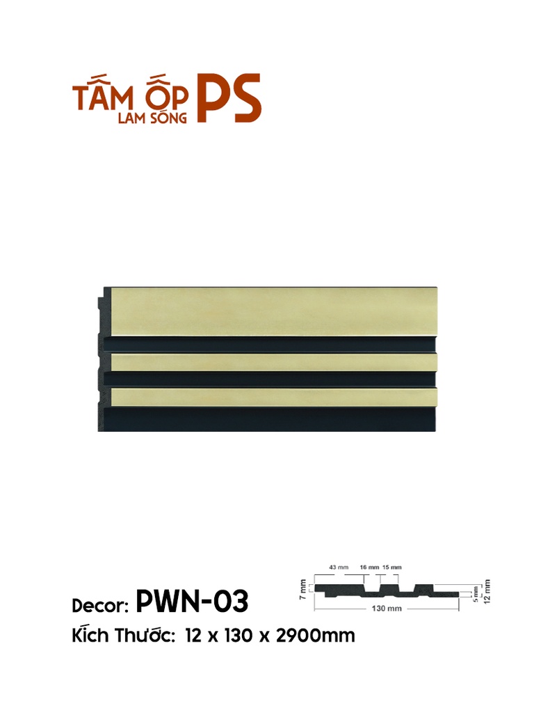 Tấm Ốp Lam Sóng PS PWN-03