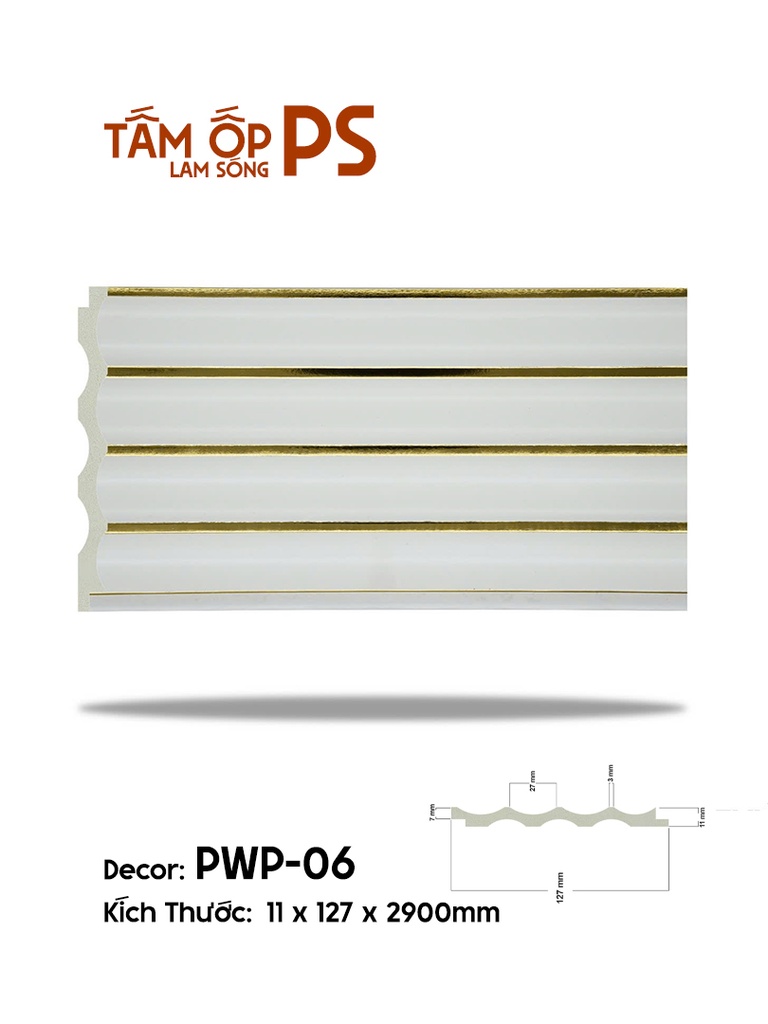Tấm Ốp Lam Sóng PS PWP-06