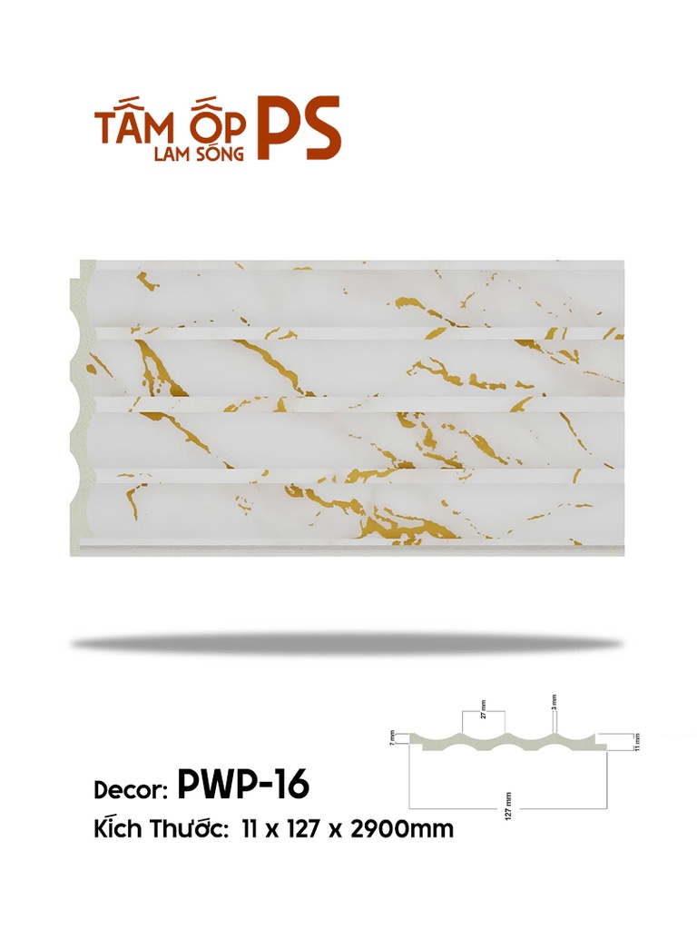 Tấm Ốp Lam Sóng PS PWP-16
