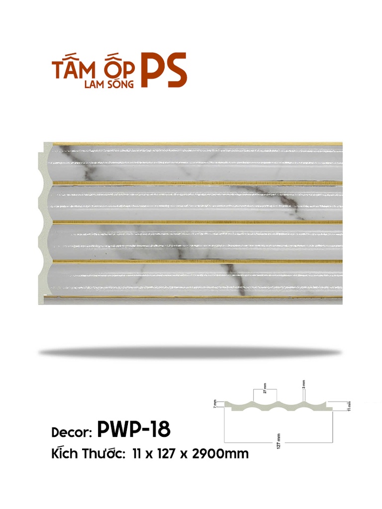 Tấm Ốp Lam Sóng PS PWP-18