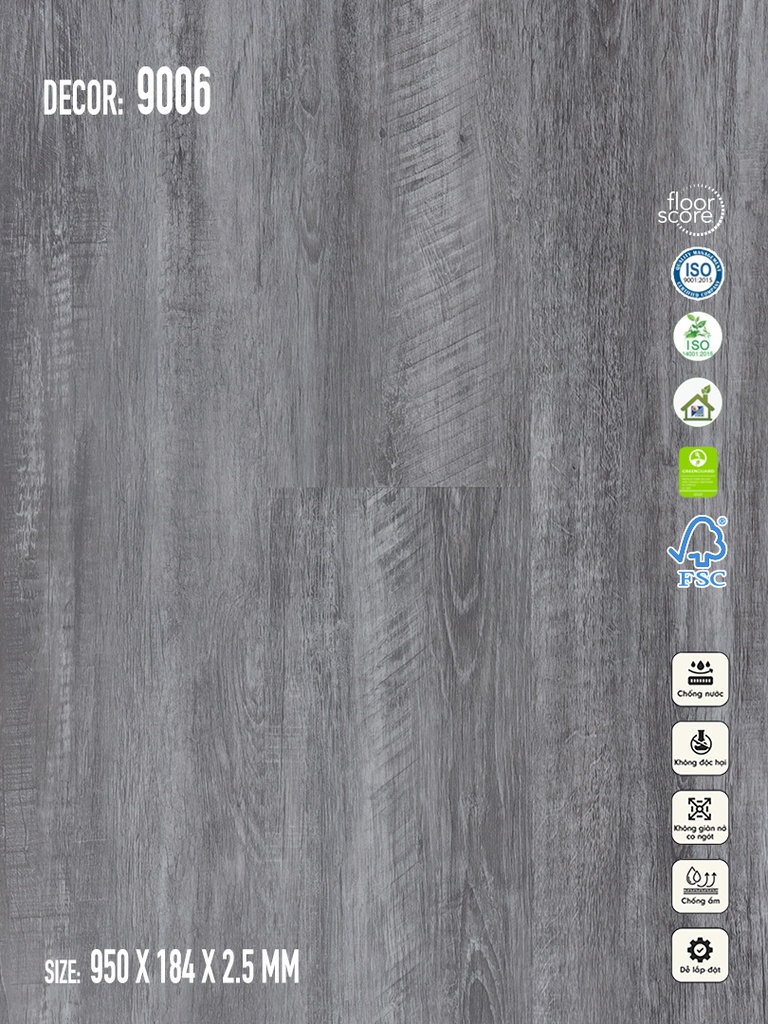 Sàn nhựa Galaxy Vân Gỗ 9006