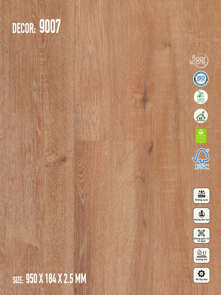 Sàn nhựa Galaxy Vân Gỗ 9007