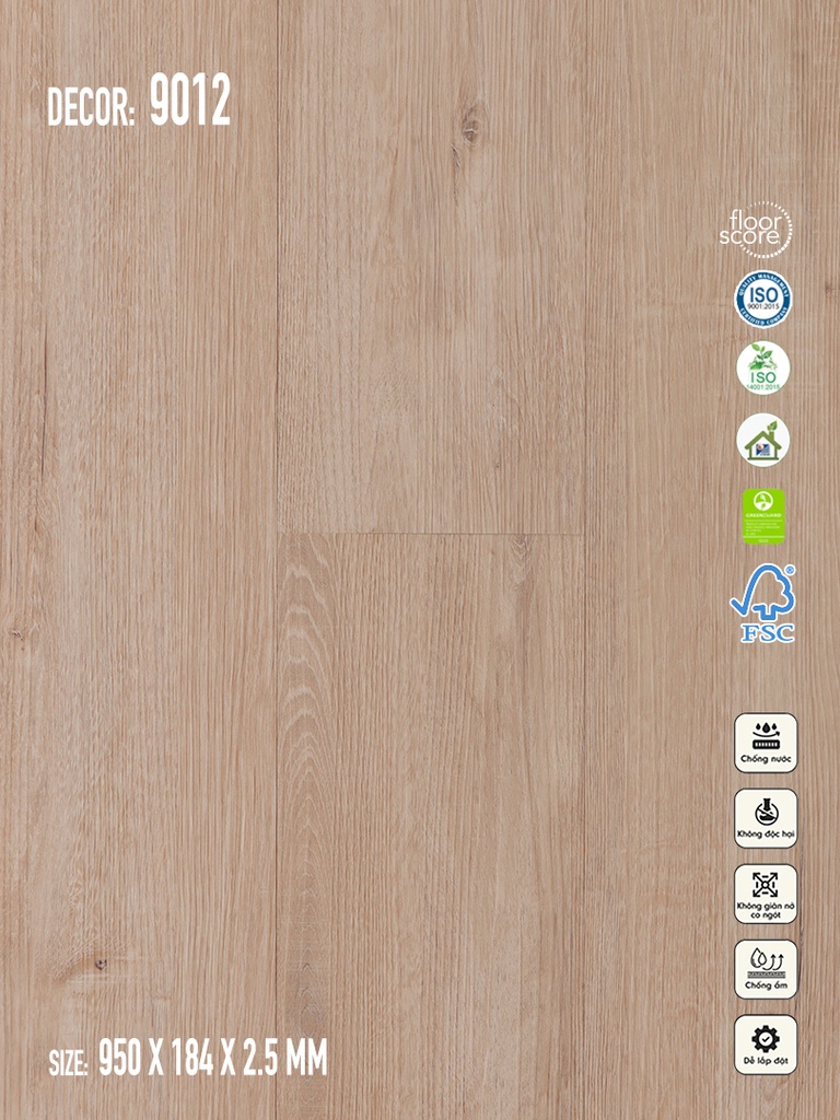 Sàn nhựa Galaxy Vân Gỗ 9012